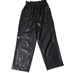 Ophelia Roe Faux Leather Pants Black Womens Size Large